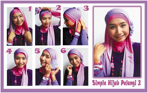 simple hijab pelangi