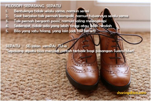 filosofi sepasang sepatu