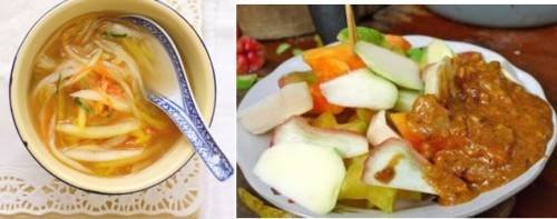 rujak serut dan rujak buah iris