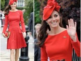 kate middleton wearing red dress