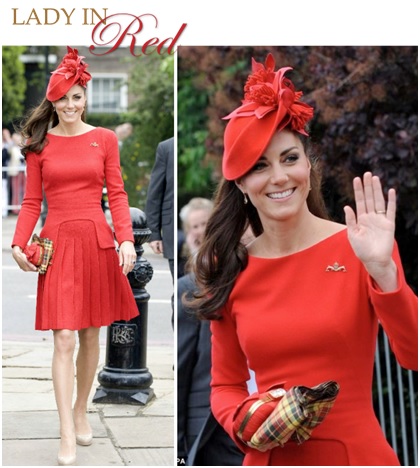 kate middleton wearing red dress