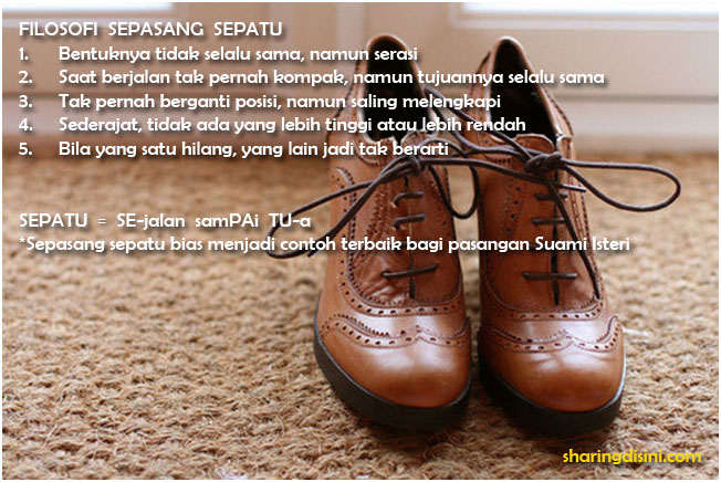 filosofi sepasang sepatu